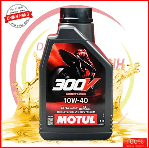 Nhớt Motul 300V Racing Road 10W40 hàng chính hãng Motul VN Có mã QR