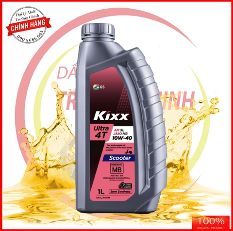 Nhớt Kixx Ultra Scooter Semi Synthetic 10W40 dành cho xe ga nhập khẩu Hàn Quốc
