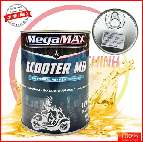 Nhớt Megamax 4T 10W40 MB  tổng hợp 100% SN 800ML dành cho xe ga