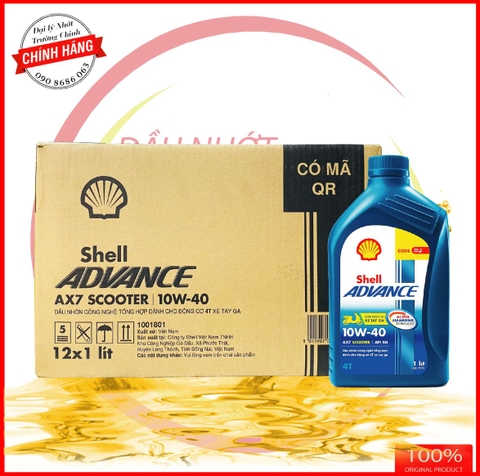 Thùng Nhớt Shell Advance AX7 Scooter 10W40 dành cho xe ga