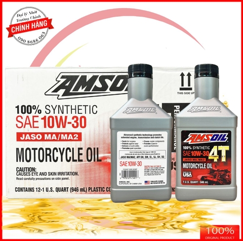 Thùng Nhớt Amsoil 10W30 4T Performance dành cho xe số, tay côn