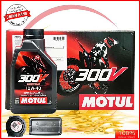Thùng Nhớt Motul 300V Racing Road 10W40 hàng chính hãng Motul VN Có mã QR
