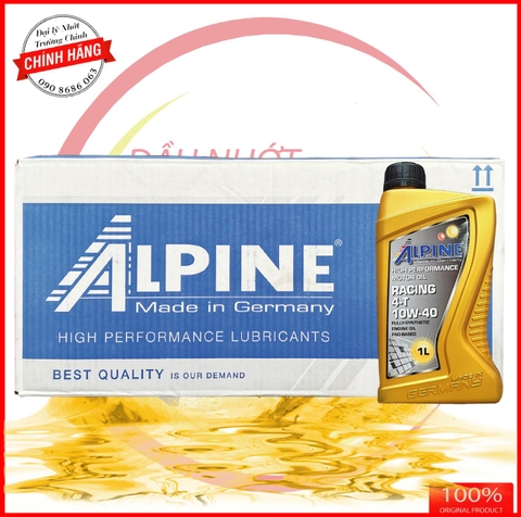 Thùng Nhớt Alpine racing 4T 10W40 fully synthetic dành cho moto, phân khối lớn nhập khẩu Đức