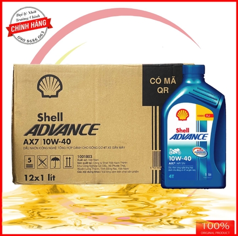 Thùng Shell Advance Synthetic Based 4T AX7 10W40  dành cho xe số
