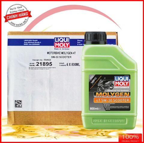 Thùng Nhớt Liqui Moly Molygen Scooter 5W30 chuyên dành cho xe ga cao cấp 800ML