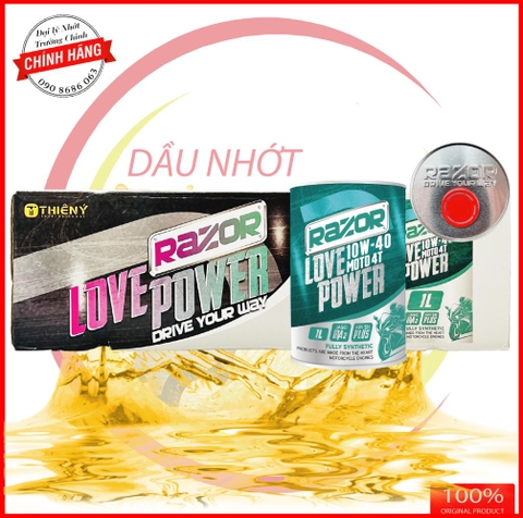 Thùng Nhớt Razor Love Power 4T 10W40 SN Plus tổng hợp 100% dành cho xe số, tay côn, xe ga