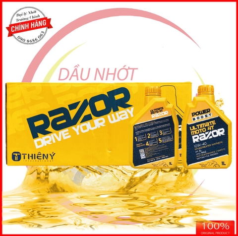 Thùng Nhớt Razor Ultimate 4T 10W40 tổng hợp dành cho xe số, tay côn