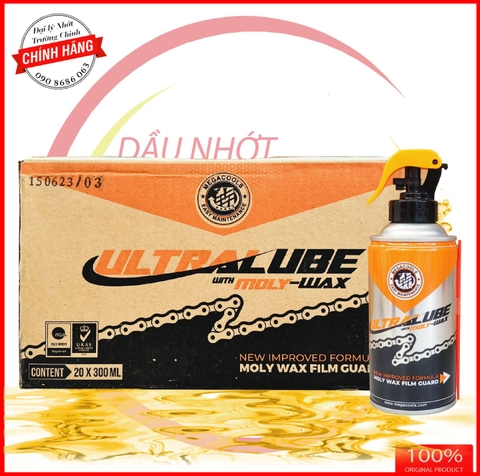 Thùng dưỡng sên Megacools Untra Chain Lube 300ml không văng Indonesia