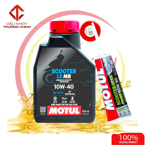 Combo nhớt Motul Scooter Le 10W40 + Hộp số Motul 120ML dành cho xe ga