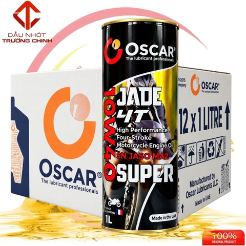 Thùng Nhớt Oscar Super 10W40 1L Full Synthetic API SN nhập khẩu dành cho xe số