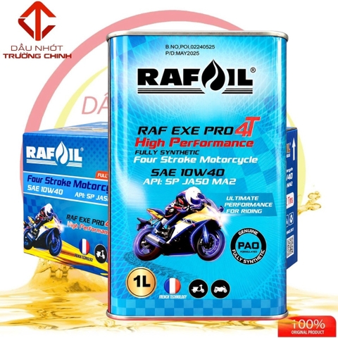 Thùng Nhớt RAFOIL EXE Pro 4T tổng hợp 10W40 SP dành cho xe số xe ga nhập khẩu UAE