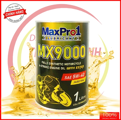 Nhớt tổng hợp Maxpro 1 MX9000 5W40 công nghệ Ester dành cho xe số, phân khối lớn