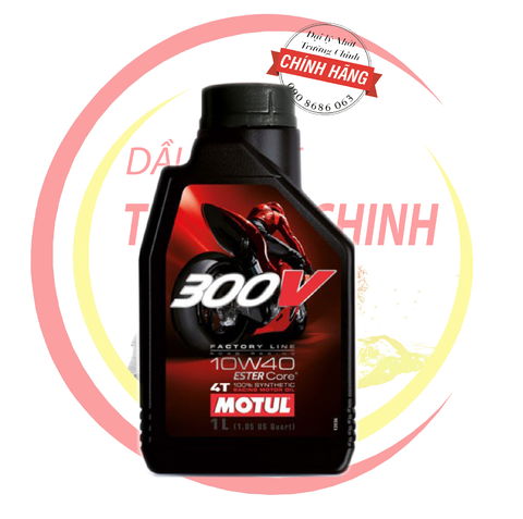 Nhớt Motul 300V  10W40 FACTORY LINE TEM 1 LỚP CHÂU Á