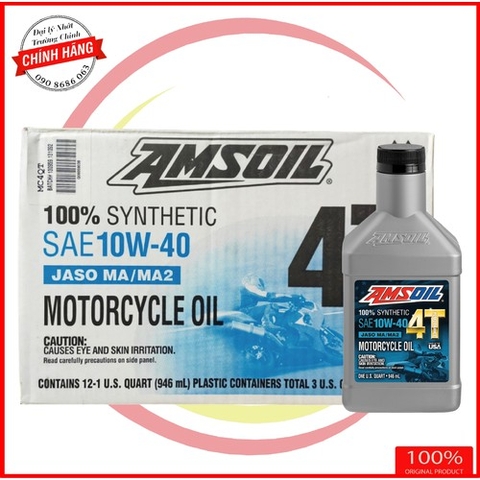 Thùng nhớt Amsoil 10W40  4T Performance  dành cho xe số