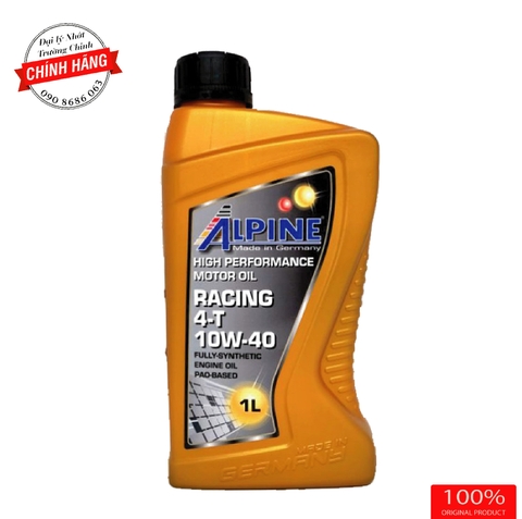 Nhớt Alpine racing 4T 10W40 fully synthetic dành cho moto, phân khối lớn nhập khẩu Đức