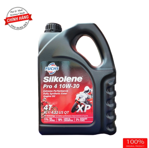 Nhớt Fuchs Silkolene Pro 4 Full Synthetic 10W30 thùng 4L