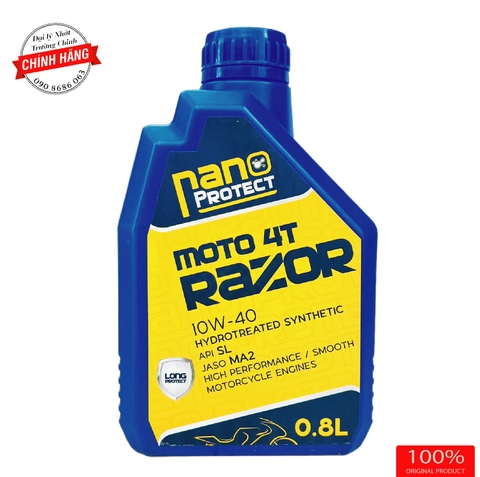 Nhớt Razor Nano Protect  4T 10W40 tổng hợp dành cho xe số, tay côn