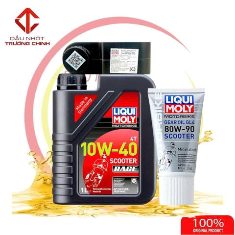 Combo nhớt Liqui Moly Scooter Race 10W40 +Hộp số liqui 150ML