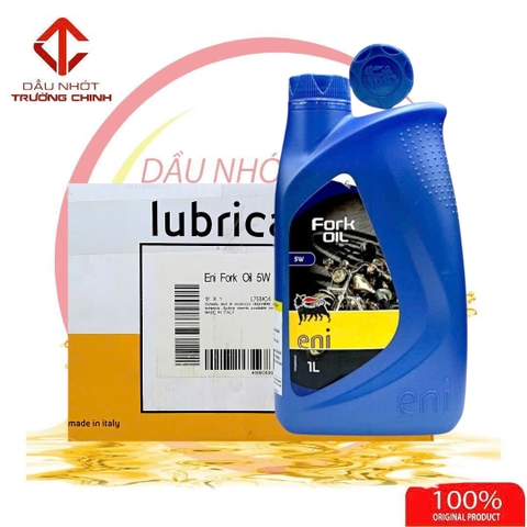 Thùng, 1/2 thùng Dầu phuộc nhún Eni Fork Oil 5W - 7,5W 1L hàng nhập Ý