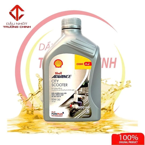 Nhớt Shell Advance City10W30  tổng hợp toàn phần dành cho xe ga