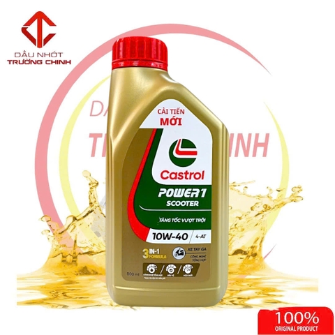 Nhớt Castrol Power 1 Scooter 10W40 dành cho xe ga hàng chính hãng