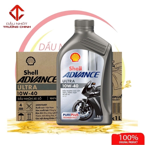 Thùng Nhớt Shell Advance Ultra 10W40 1L dành cho Xe Phân khối lớn nhập khẩu Thailand
