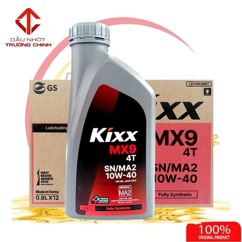 Thùng Nhớt Kixx MX9 4T Fully Synthetic 10W40 hàng chính hãng nhập khẩu Hàn Quốc