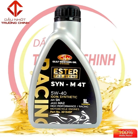 Nhớt Gulf Western Oil SYN-M 4T Ester Pao 5W40 nhập khẩu Úc dành cho xe số, tay côn