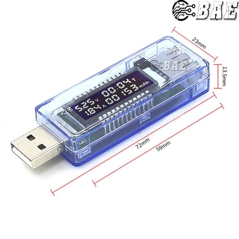 USB Tester hiển thị thông số đo bằng LCD