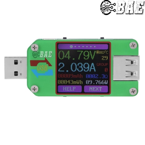 USB UM24C Đo Dòng Áp Dung Lượng Nhiệt Độ - Bluetooth Hiển Thị LCD Màu