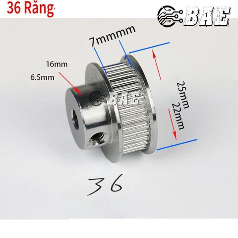 [Pulley GT2] Bánh răng motor - 36 răng