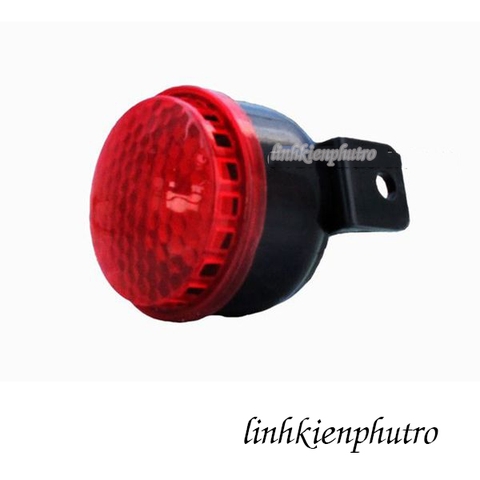 Còi hú mini có đèn LED đỏ – Cảnh báo âm thanh + ánh sáng 12VDC