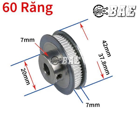 [Pulley GT2] Bánh răng motor - 60 răng