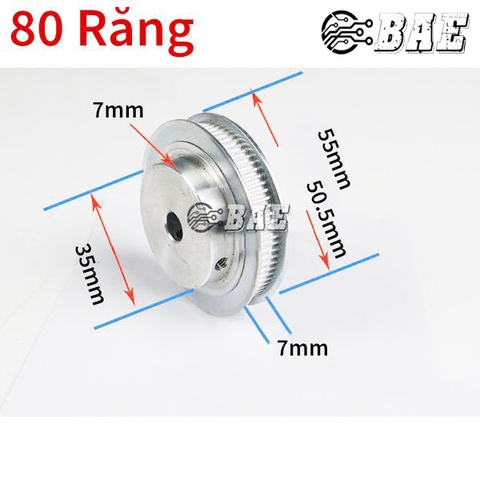 [Pulley GT2] Bánh răng motor - 80 răng