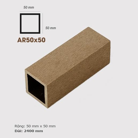 Thanh lam, cột gỗ nhựa AWood - Thanh lam gỗ AWood AR50x50 Wood