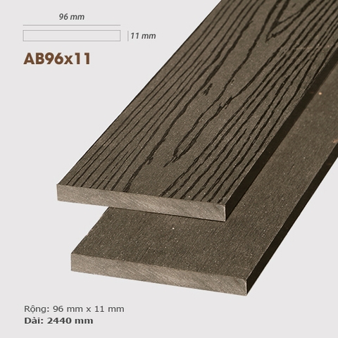 Ốp tường gỗ ngoài trời AWood - Gỗ nhựa ốp tường AWood AB96x11 Coffee