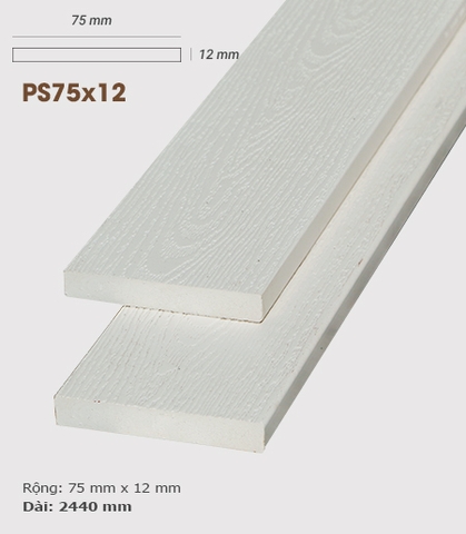  - Gỗ nhựa ốp tường AWood PS75x12 White