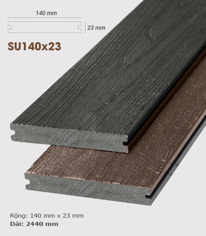 Sàn gỗ ngoài trời UltrAwood - Sàn gỗ nhựa ngoài trời AWood SU140x23 Charcoal