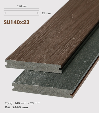 Sàn gỗ ngoài trời UltrAwood - Sàn gỗ nhựa ngoài trời AWood SU140x23 Sandalwood