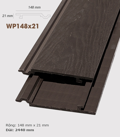 Ốp tường gỗ ngoài trời AWood - Ốp tường gỗ AWood WP148x21 3D Socola