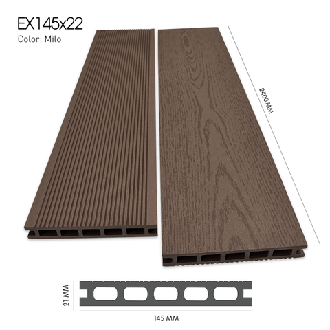 Sàn gỗ nhựa ngoài trời EXwood EX145x22 - Milo