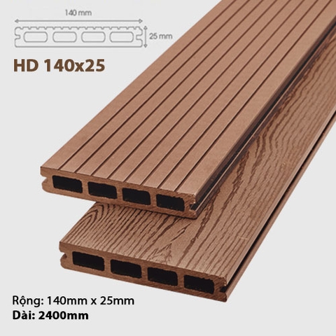 Sàn gỗ ngoài trời Awood - Sàn gỗ ngoài trời AWood HD140x25 - Brown