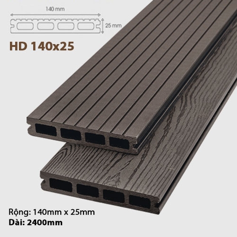 Sàn gỗ ngoài trời Awood - Sàn gỗ ngoài trời AWood HD140x25 - Socola