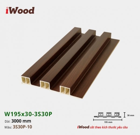 Ốp tường, ốp trần - Lam gỗ nhựa iWood 3S30P-10