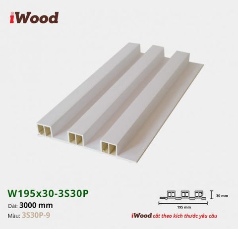 Tấm ốp tường nhựa iWood - Lam gỗ nhựa iWood 3S30P-9
