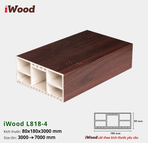 Tấm ốp tường nhựa iWood - Lam nhựa giả gỗ iWood L818-4