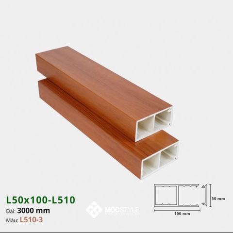 Thanh lam iwood - Lam nhựa giả gỗ iWood L50x100-L510-3