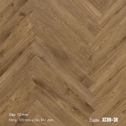Sàn gỗ giá rẻ - Sàn gỗ xương cá 3K Vina XC68-38