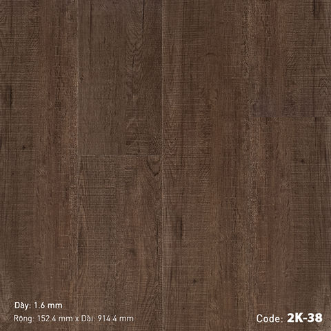 Sàn gỗ khuyến mãi - Sàn nhựa có keo sẵn 2K-38