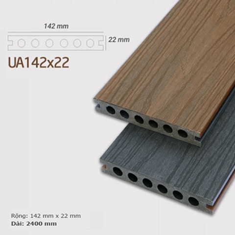 Sàn gỗ ngoài trời UltrAwood - Sàn gỗ nhựa ngoài trời UltrAwood UA142x22  Red Teak